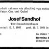 Sandhof Josefl 1907-1981 Todesanzeige